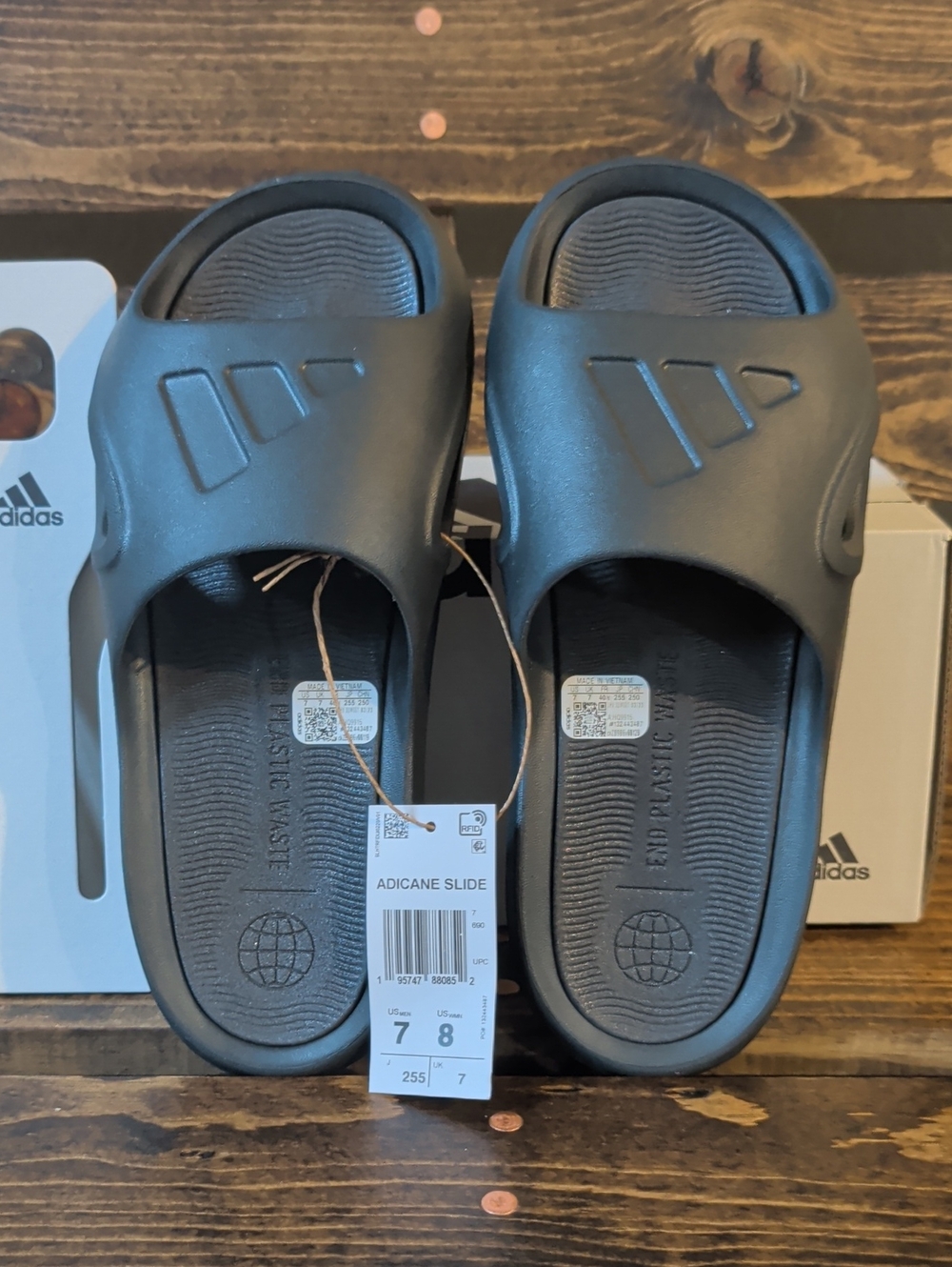 adidas Unisex Black Adicane Slide Sandals
